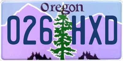 OR license plate 026HXD