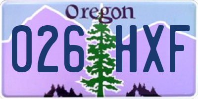 OR license plate 026HXF