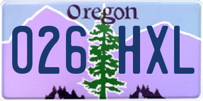 OR license plate 026HXL