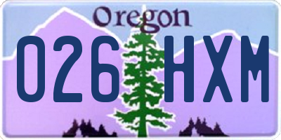 OR license plate 026HXM