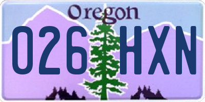 OR license plate 026HXN