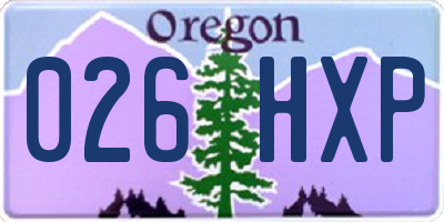 OR license plate 026HXP