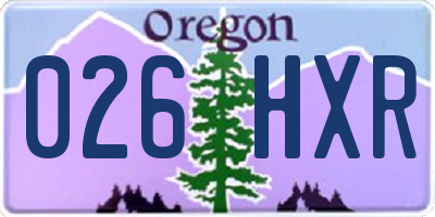 OR license plate 026HXR