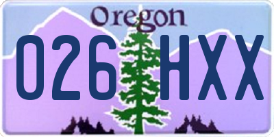 OR license plate 026HXX