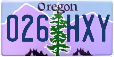 OR license plate 026HXY