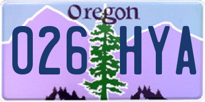 OR license plate 026HYA
