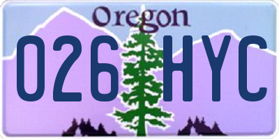 OR license plate 026HYC