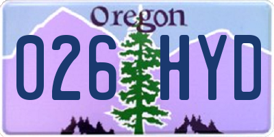 OR license plate 026HYD