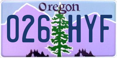 OR license plate 026HYF