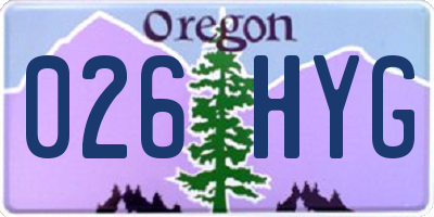 OR license plate 026HYG