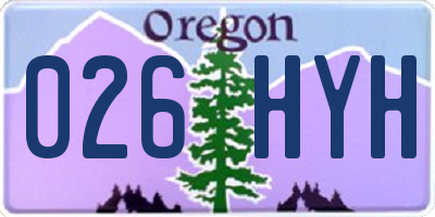 OR license plate 026HYH