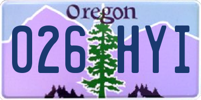 OR license plate 026HYI