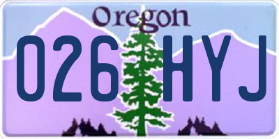 OR license plate 026HYJ