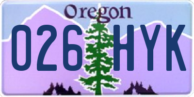 OR license plate 026HYK