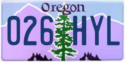 OR license plate 026HYL