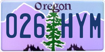 OR license plate 026HYM