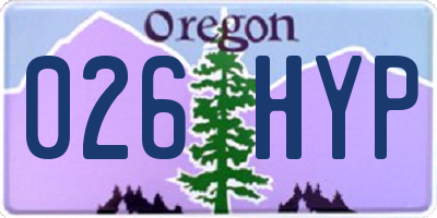 OR license plate 026HYP