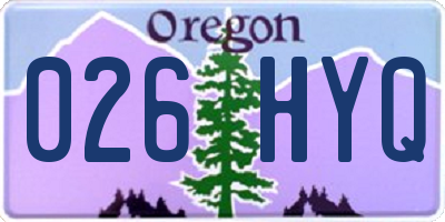 OR license plate 026HYQ