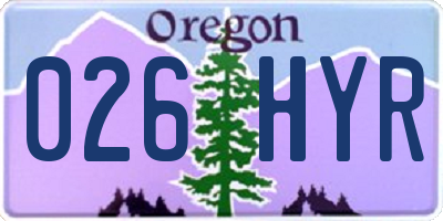 OR license plate 026HYR