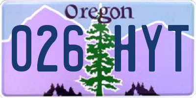 OR license plate 026HYT