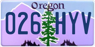OR license plate 026HYV