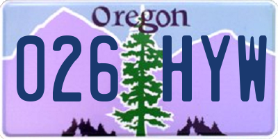 OR license plate 026HYW