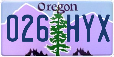 OR license plate 026HYX