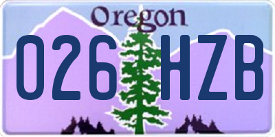 OR license plate 026HZB