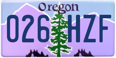 OR license plate 026HZF