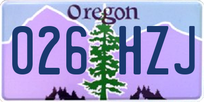 OR license plate 026HZJ