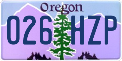 OR license plate 026HZP