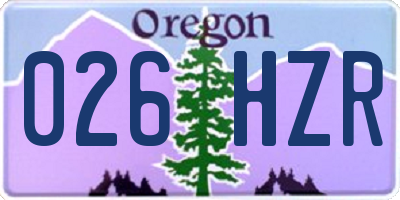 OR license plate 026HZR