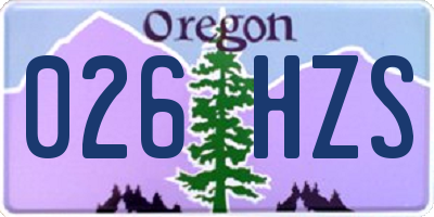OR license plate 026HZS