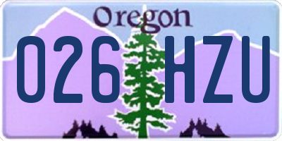 OR license plate 026HZU