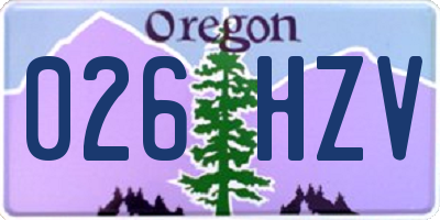 OR license plate 026HZV
