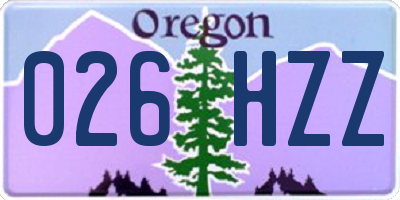 OR license plate 026HZZ