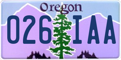 OR license plate 026IAA