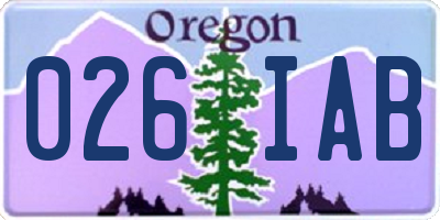 OR license plate 026IAB
