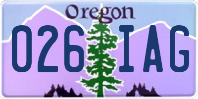 OR license plate 026IAG