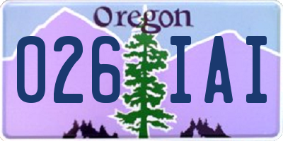 OR license plate 026IAI