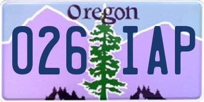 OR license plate 026IAP