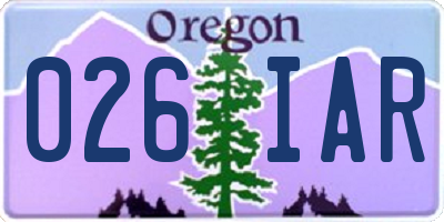 OR license plate 026IAR