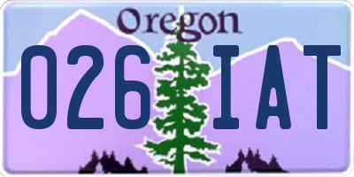 OR license plate 026IAT