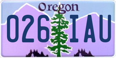 OR license plate 026IAU