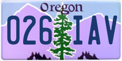OR license plate 026IAV