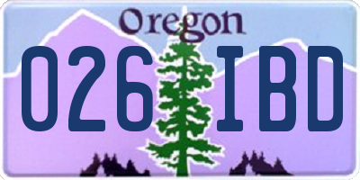 OR license plate 026IBD