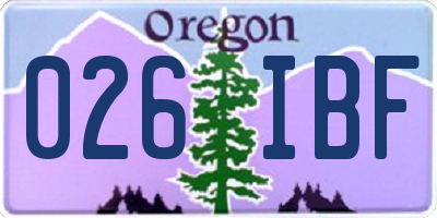 OR license plate 026IBF