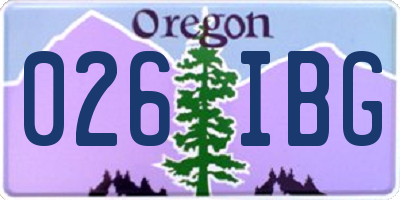 OR license plate 026IBG