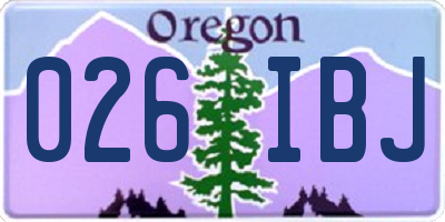 OR license plate 026IBJ