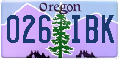 OR license plate 026IBK